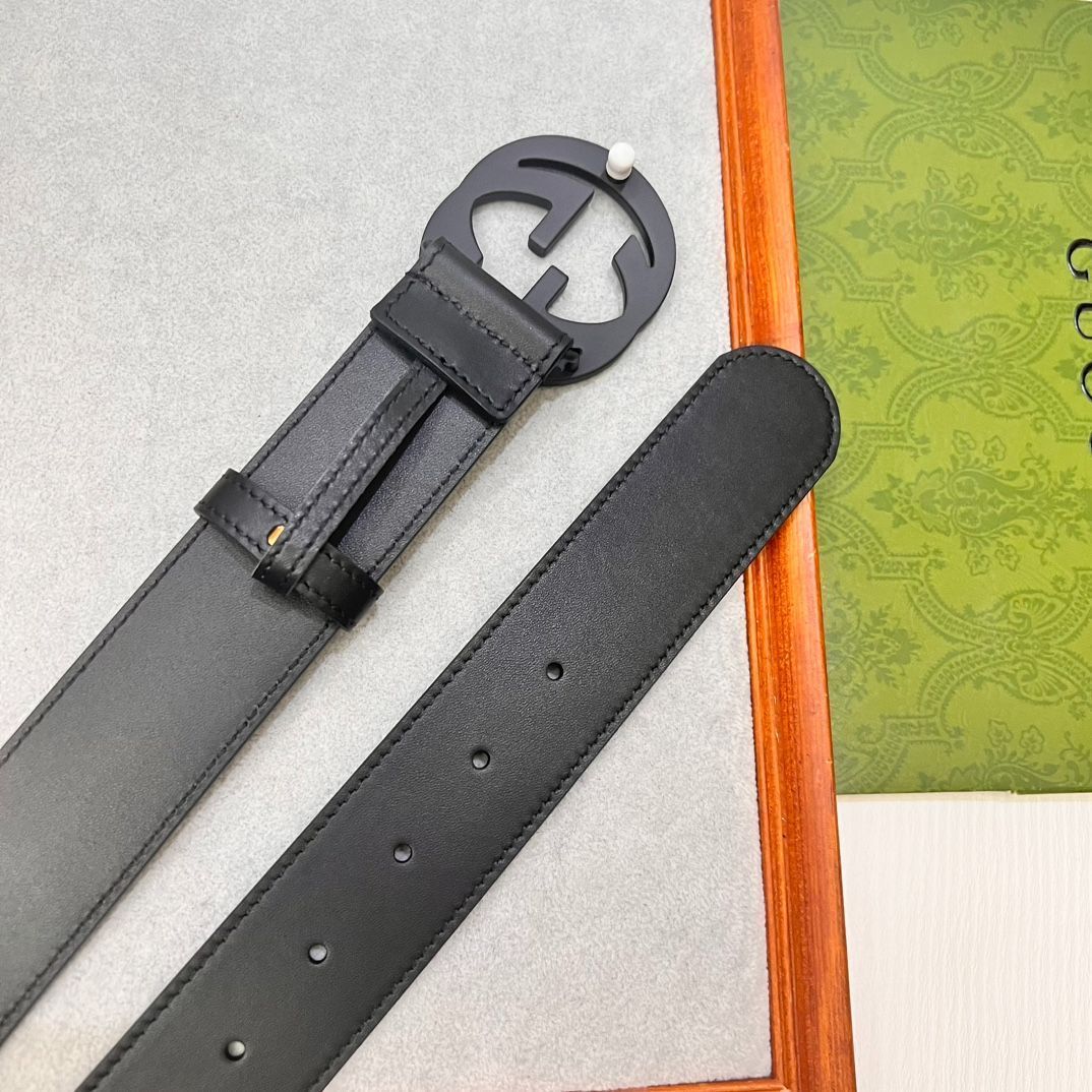 今日特価】Gucci 2024 年式 3.8cm 幅 輸入生地 & 本革ベルト-2