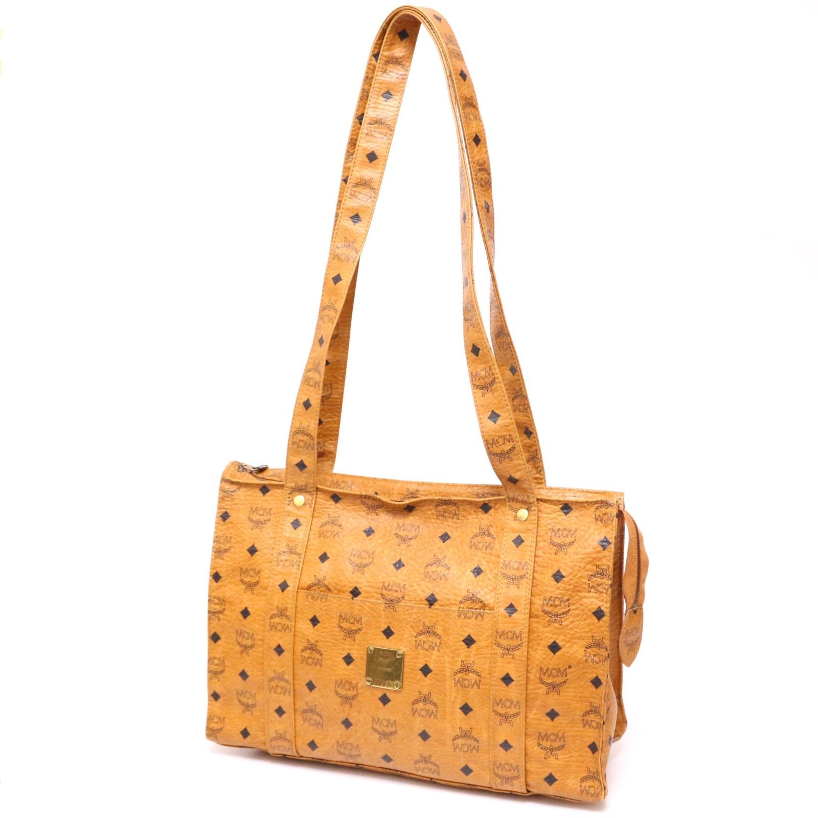 MCM エムシーエム レザー ショルダートートバッグ モノグラム 本革 