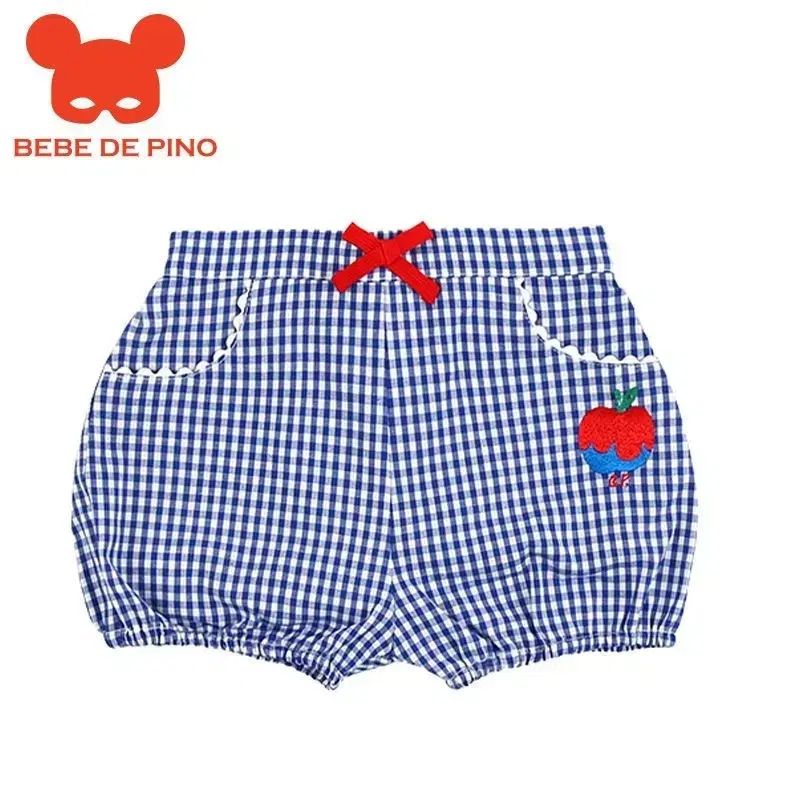 BEBE DE PINO(ベベデピノ) 夏 トレンディ 青 チェック ガールズ 半ズボン