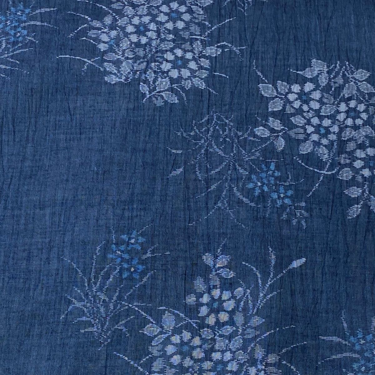 反物 逸品 小千谷縮 証紙 草花 藍色 麻 【中古】 - メルカリ