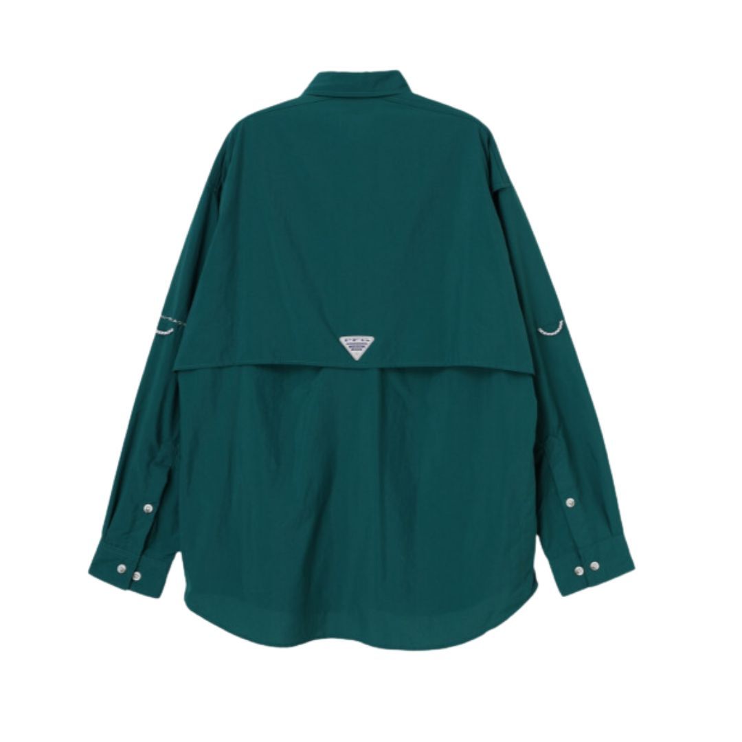 コロンビア バハマII ロングスリーブシャツ 301 Midnight Teal XLサイズ FM7048