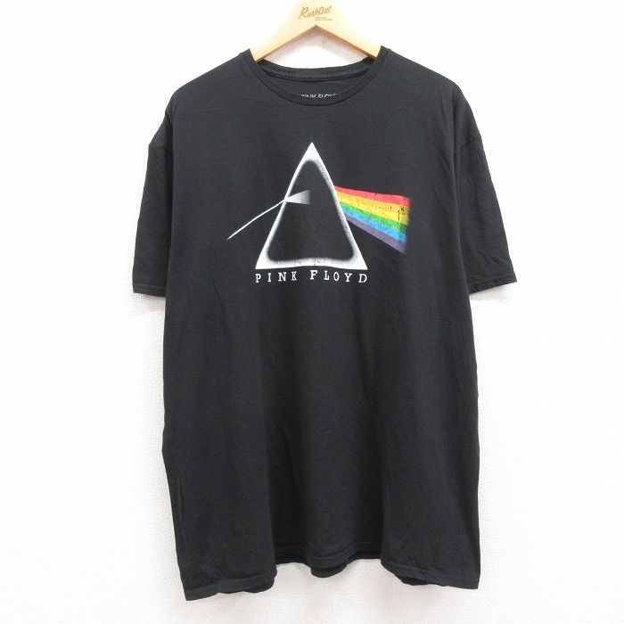 XL/古着 半袖 ロック バンド Tシャツ メンズ ピンクフロイド 大きいサイズ コットン クルーネック 黒 ブラック 24aug23 中古