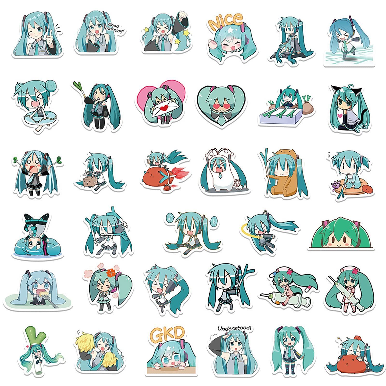 かわいいfor初音ミク ステッカー セット65枚 可愛いアニメ漫画for初音ミク シール おしゃれ 防水ステッカー 萌えグッズ 手帳 シール  DIYお気に入りのスーツケース 自転車 ヘルメット パソコン ギター 携帯 ノート 贈り物 文房具 スマホ - メルカリ