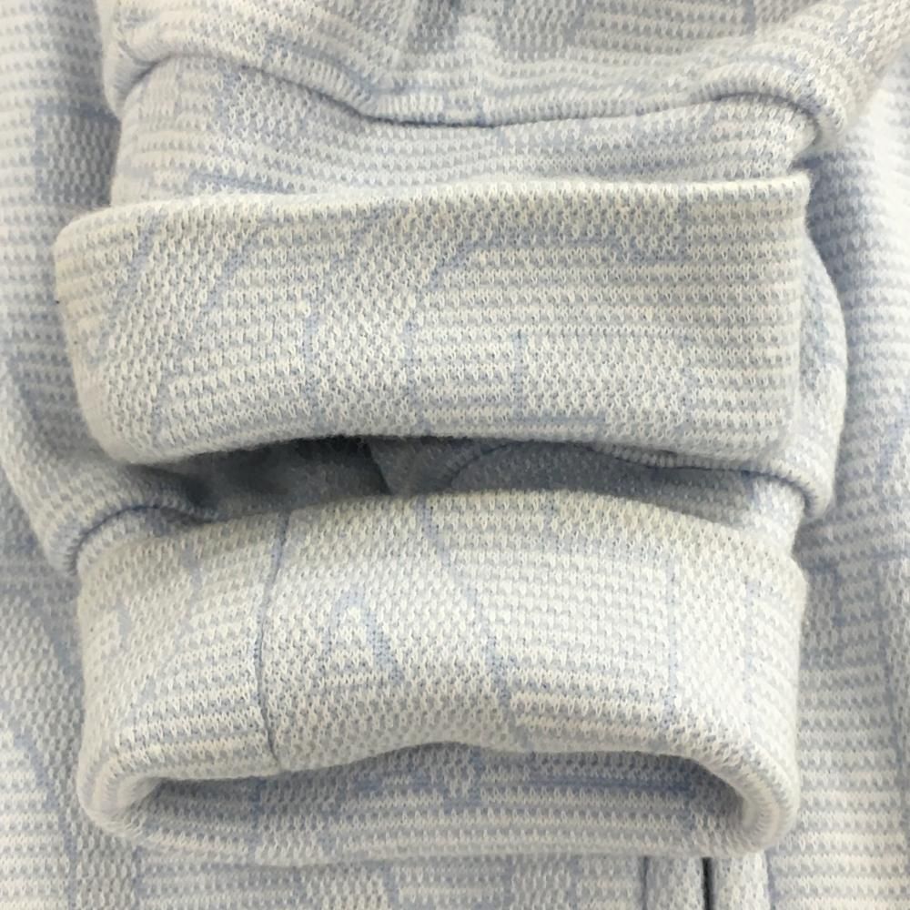 パーリーゲイツ ジップパーカー ライトブルー ロゴ総柄 レディース 0(S