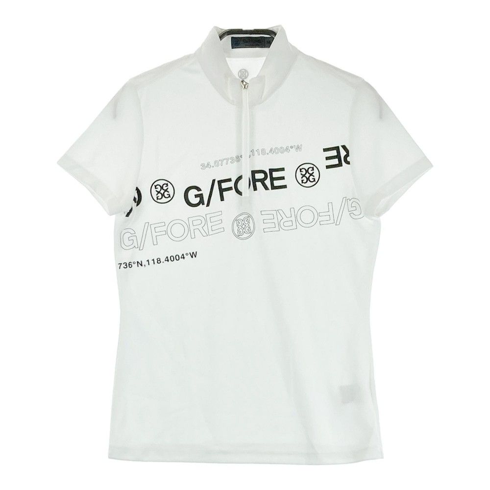 G/FORE 半袖　ハーフジップ　ポロシャツ　ホワイト　サイズ36 G/FORE 半袖 ハーフジップ ポロシャツ ホワイト サイズ36 （半袖