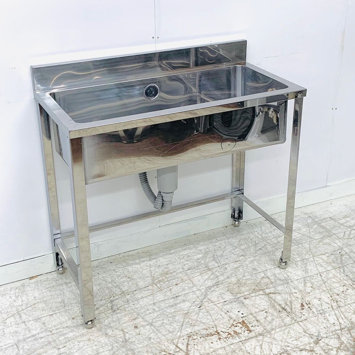 未使用 B品 1槽シンク W900×D450×H800 流し台 ステンレスシンク 厨房 中古 No.1