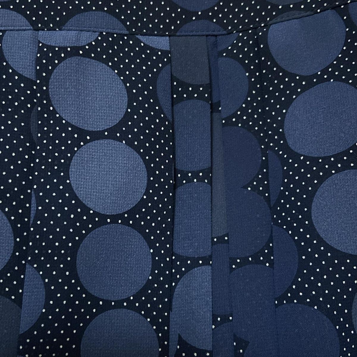 PaulStuart ポールスチュアート スカートセットアップ レディース - ネイビー×白 ドット柄 プリーツ