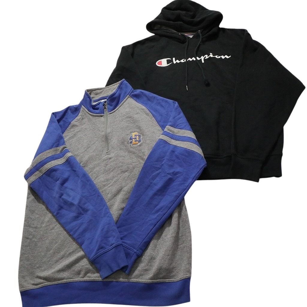 古着卸 チャンピオン Champion スウェット 8枚セット メンズ L 三段ロゴ カレッジ風 ハーフジップ 古着 NC3901 WWW_KARIMZIABAT_FR