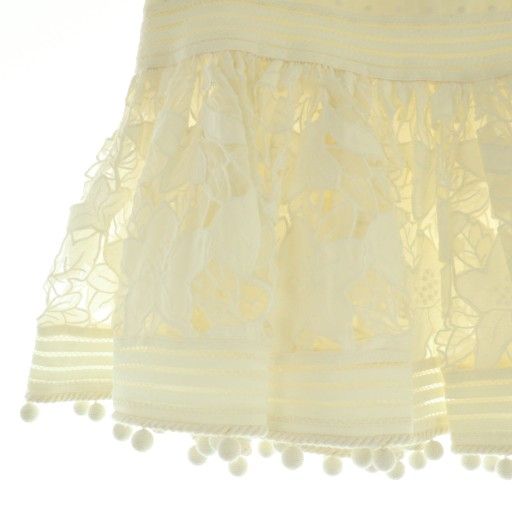 コットンシルクカットワークレーススカート