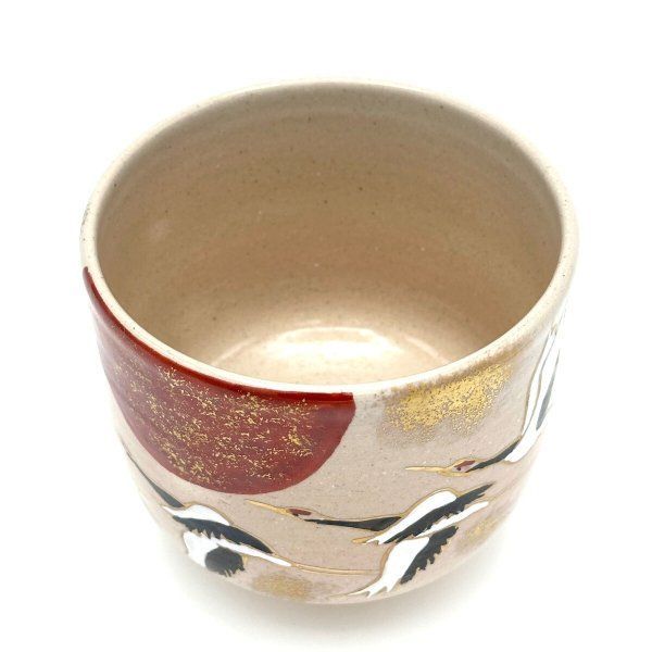 鶴抹茶碗