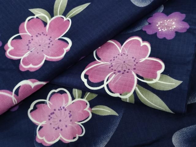 平和屋着物∴夏物 浴衣 綿紅梅 舞桜 綿 逸品 CAAW0818ng - メルカリ 