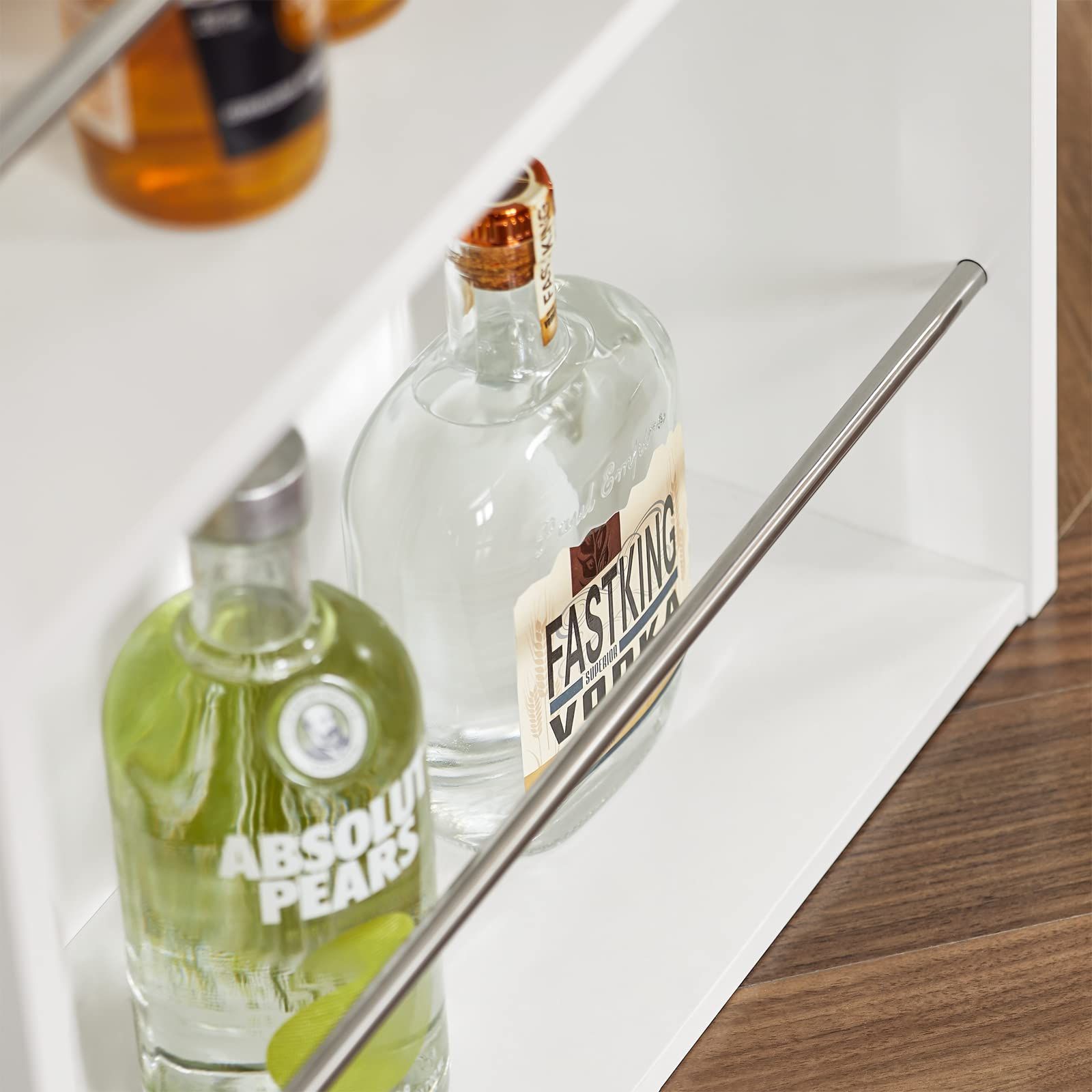 収納ラック付き 幅112×奥行き57×高さ106cm バーテーブル キッチンカウンター カウンターテーブル ダイニングテーブル バーカウンター ハイテーブル SoBuy キッチン収納 FWT17-W ホワイト