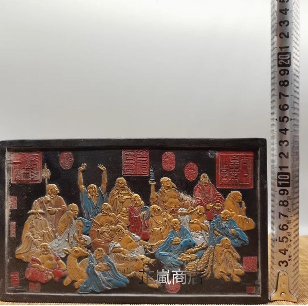 黒墨塊 墨条 十八羅漢 書道具 文房具 工芸品 美術品 置物 【公式通販】