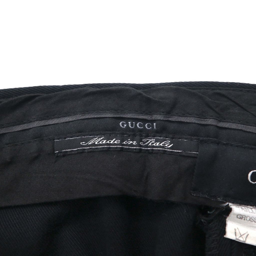GUCCI イタリア製 ワイド フレア スラックスパンツ L ブラック