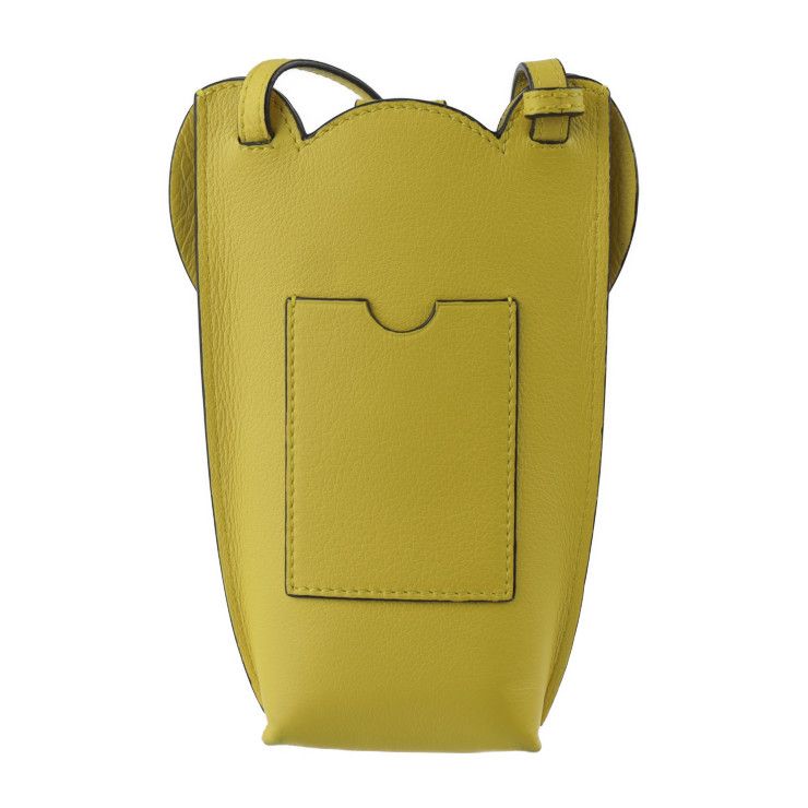 LOEWE ロエベ ポケット ショルダーバッグ レザー イエロー