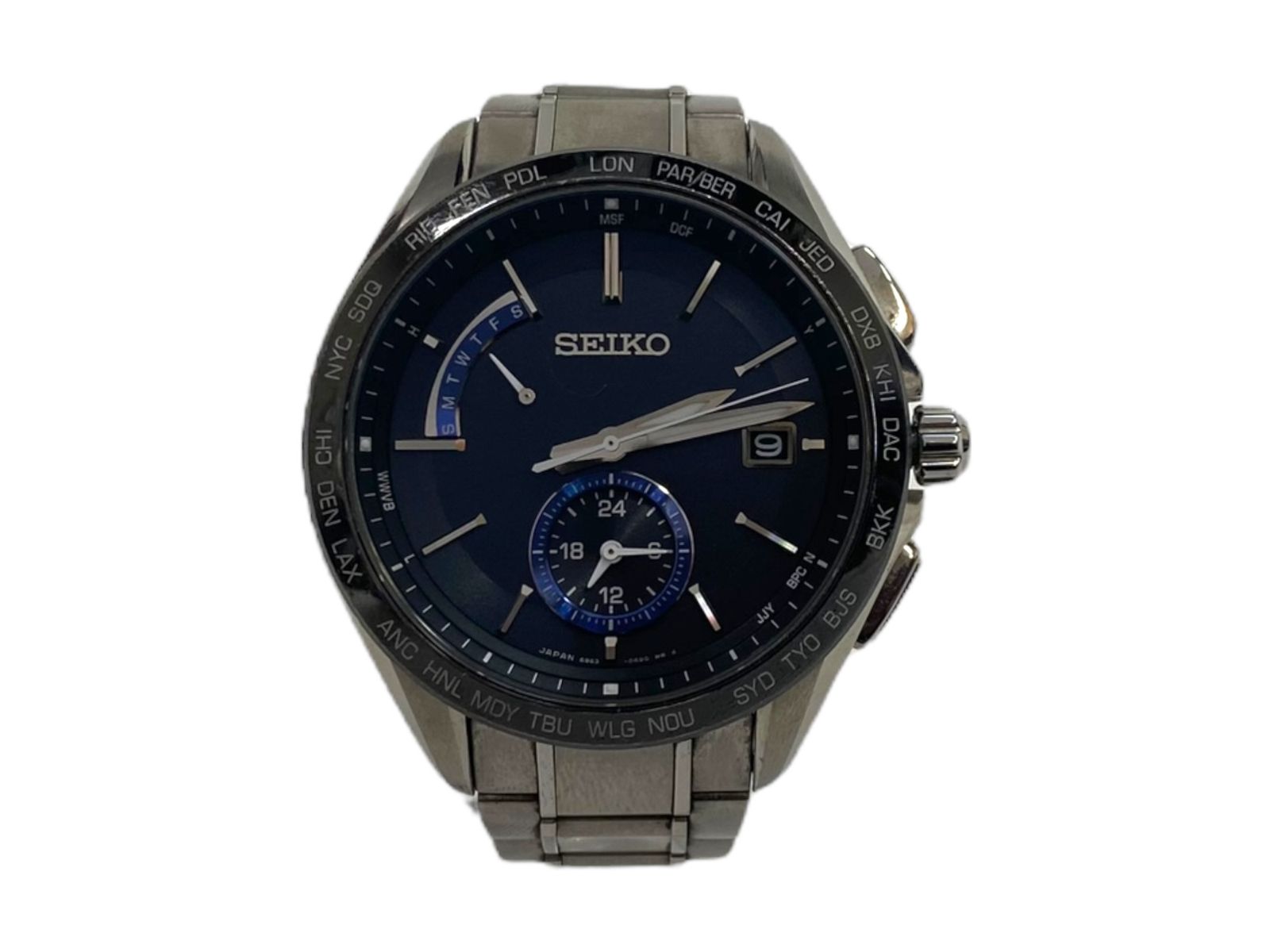 SEIKO (セイコー) ブライツ フライト エキスパート 電波 アナログ腕時計 8B63-0AB0 ブラック メンズ/009