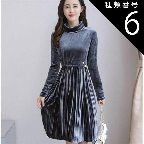 ワンピース フーディー フレアワンピース 膝丈 ひざ丈 袖あり 長袖 ハイネック タートルネック 襟なし フレア セミフレア Aライン 厚手 ベロア かわいい 大人可愛い きれいめ シンプル カジュアル 大人 上品 おしゃれ レトロ 大人女子 こなれ感 ラフ ラブリー ガーリー ルーズ 種類6：画像3/M ワンピース フーディー フレアワンピース 膝丈 ひざ丈