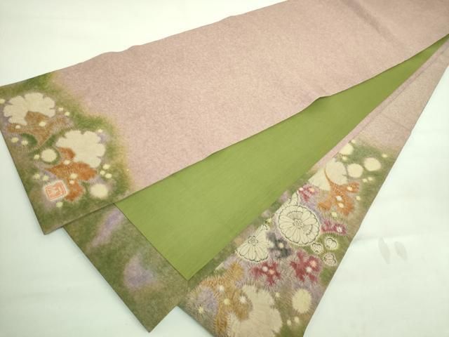 平和屋本店■最高級　初代　久保田一竹　幻の辻が花　太鼓柄袋帯　薫　金通し地　共箱付き　逸品　DZAA7454kh5 平和屋本店□最高級 初代 久保田一竹 幻の辻が花 太鼓柄袋帯 薫 金通し