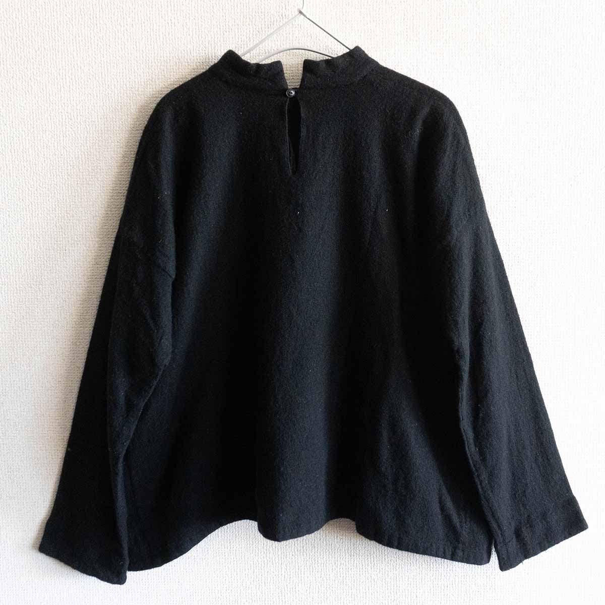 【美品】 ARTS&SCIENCE 【Pullover blouse】ブラック プルオーバー ウール ブラウス アーツ＆サイエンス 25020469 美品】 ARTS&SCIENCE 【Pullover blouse】ブラック プルオーバー