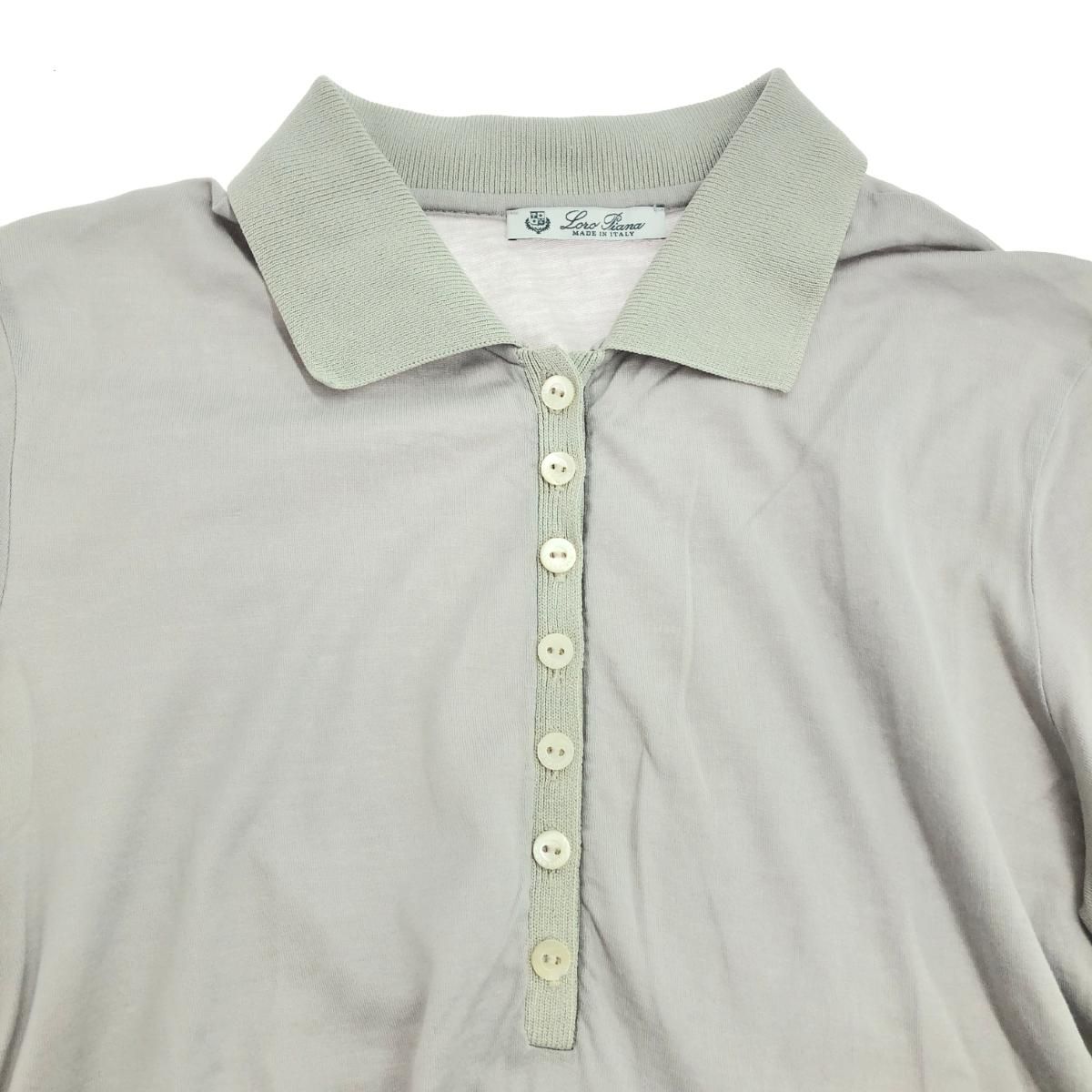 【美品】Loro Piana ロロピアーナ ポロシャツ グレー M 良好 LORO PIANA ロロピアーナ ポロシャツ カットソー サイズ:42