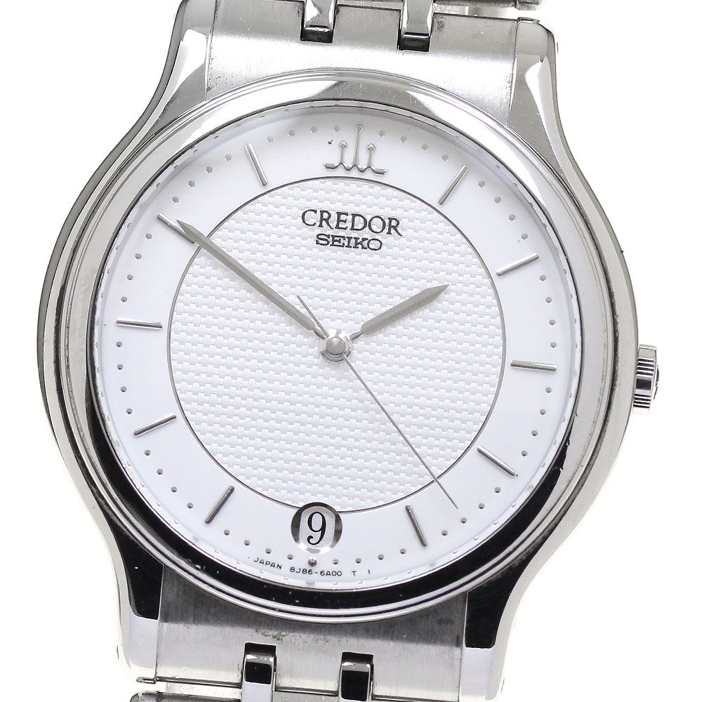 セイコー SEIKO 8J86-6A00 クレドール デイト クォーツ メンズ良品_