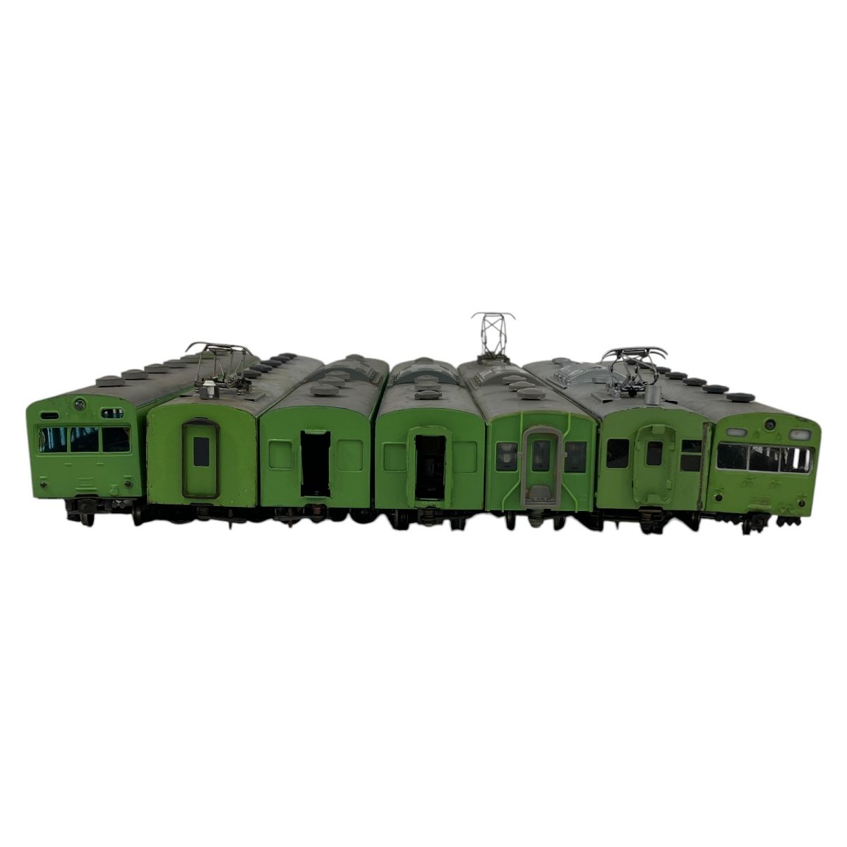激安大特価！ メーカー不明 国鉄 103系 通勤電車 ウグイス色 7両セット キット 鉄道模型