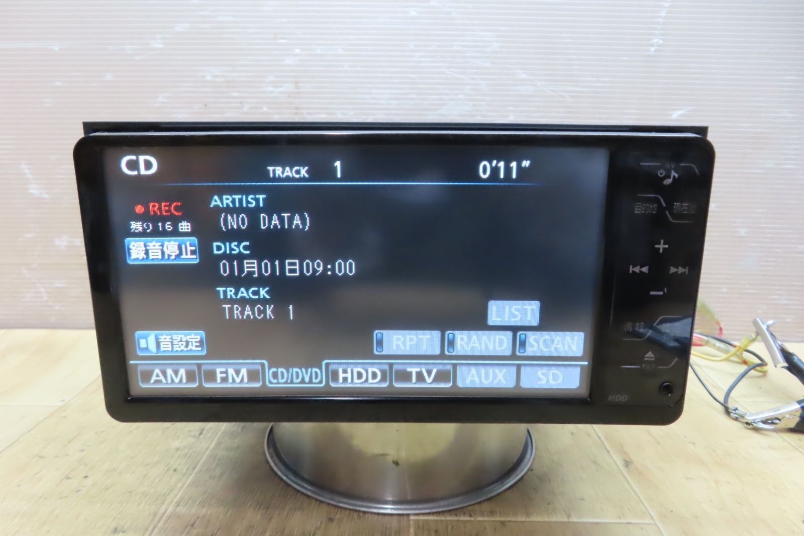 動作保証付A1461/トヨタ純正　NHZT-W58　HDDナビ　地図2008年　地デジTVフルセグ内蔵　CD DVD再生OK　本体のみ