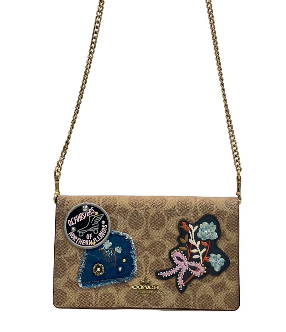 美品 コーチ 2WAYチェーンショルダーバッグ 斜め掛け クラッチ 美品 コーチ 2WAYチェーンショルダーバッグ 斜め掛け クラッチ
