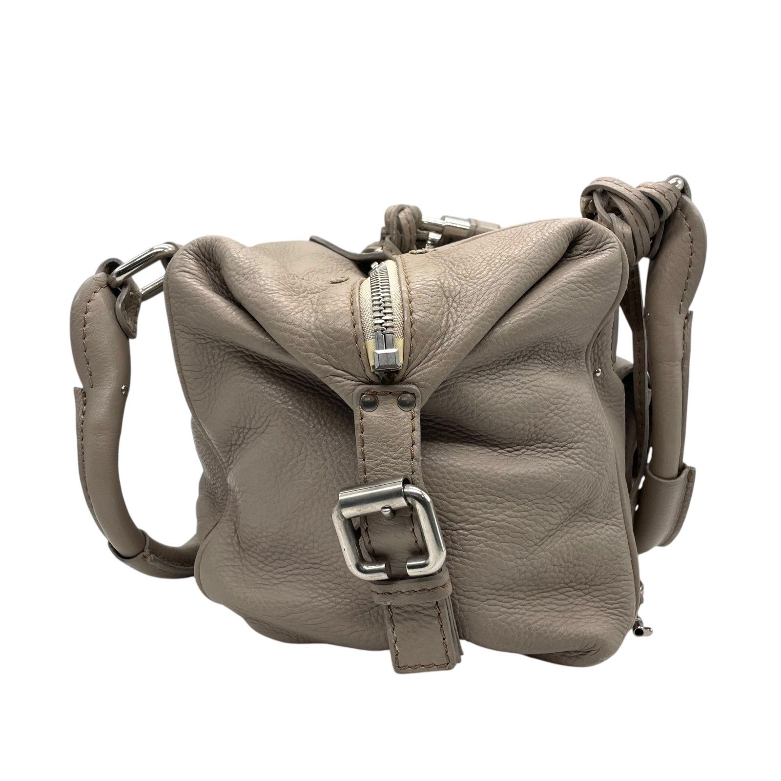 Chloe クロエ　パディントン グレー レザー ロック付きハンドバッグ 美品 クロエ Chloe パディントン ハンドバッグ グレーグリーン系