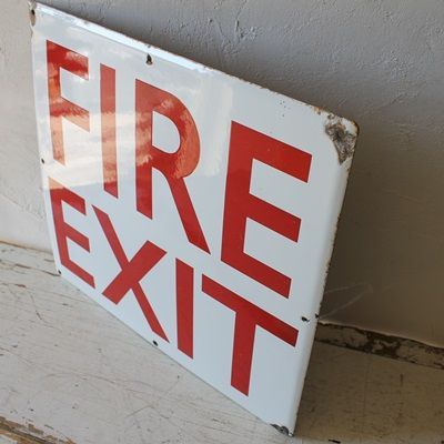 L2504-759 英国アンティーク サインプレート 大 FIRE EXIT