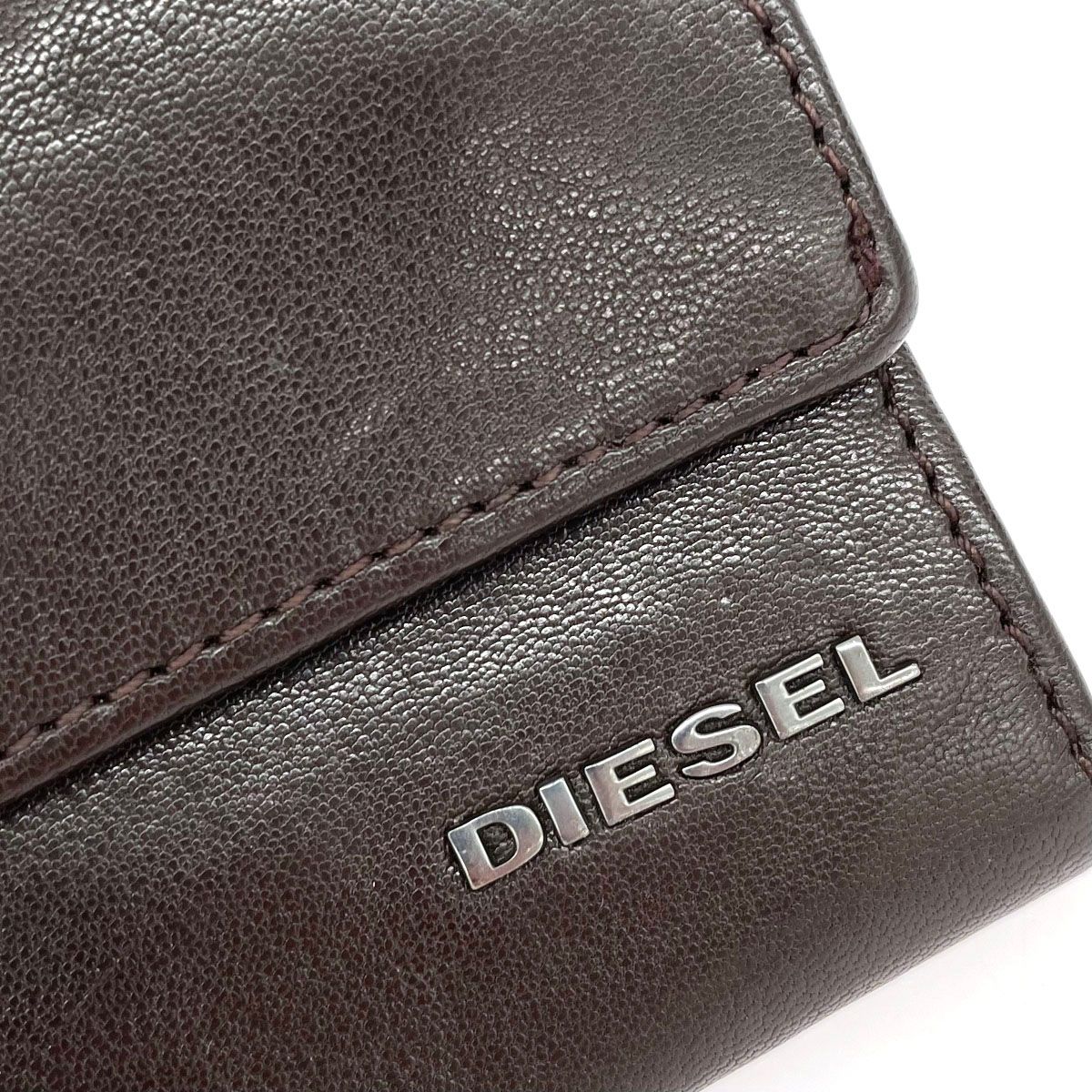 良好 DIESEL ディーゼル コインケース ブラウン レザー メンズ 小銭 