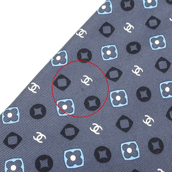 シャネル CHANEL ネクタイ ココマーク 9.5cm シルク グレー