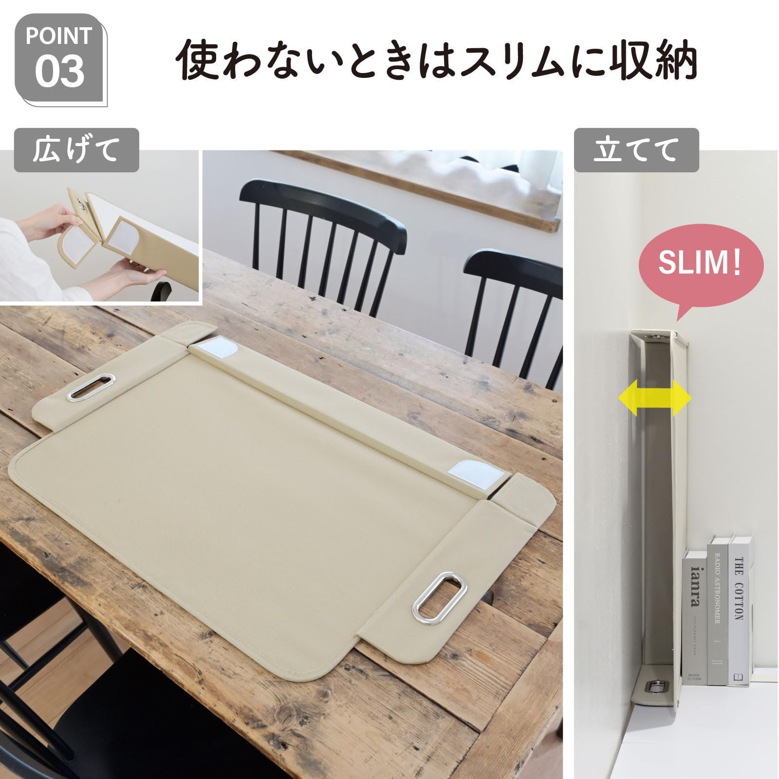 A3/A4/B3対応 卓上 持ち運びしやすい 折りたたみ可能 リビング学習 取っ手付き 片付け スリム 収納ボックス トレー リビング 収納 ...