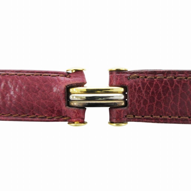 カルティエ Cartier マストライン ベルト ロゴ レザー 紅