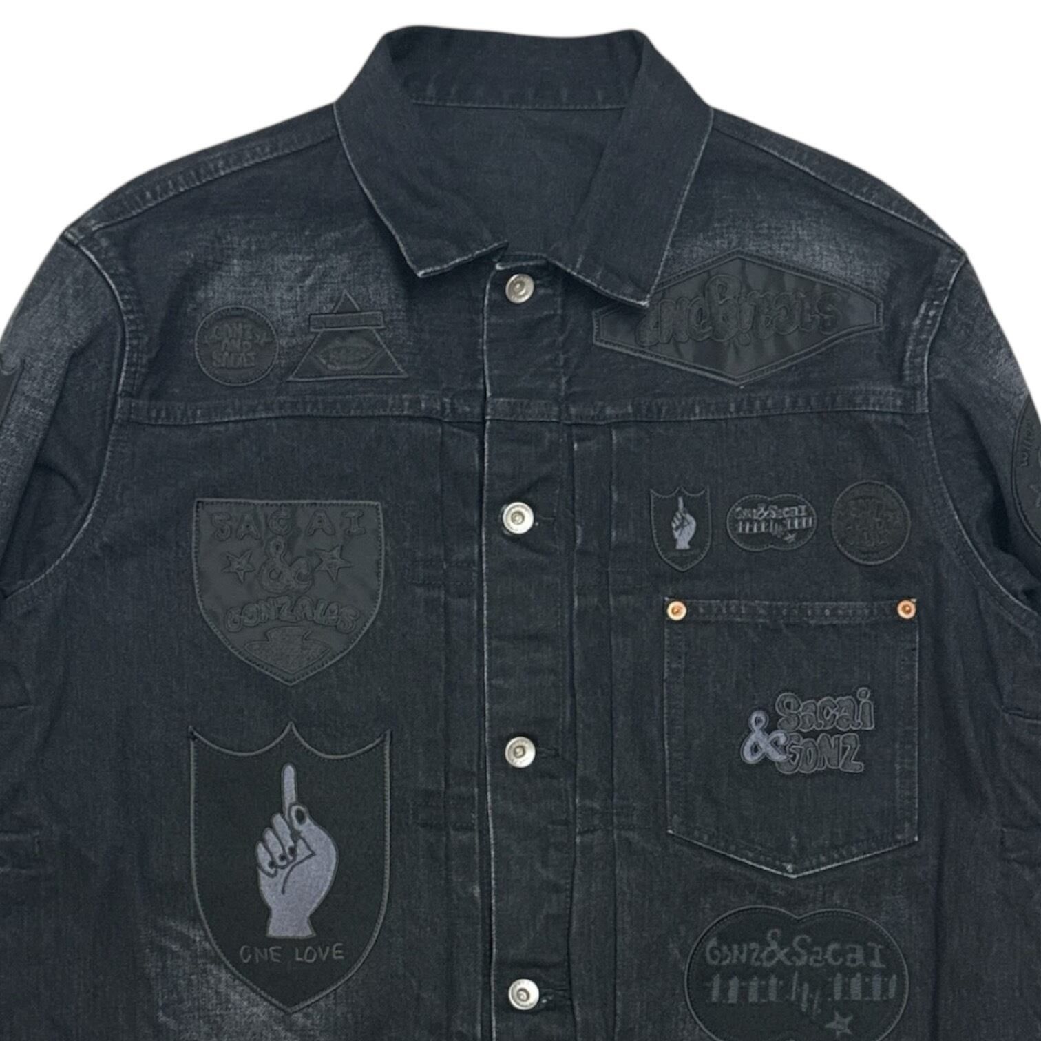 GONZ AND SACAI パッチ付きGジャン　サイズ1 GONZ AND SACAI パッチ付きGジャン サイズ1 パッチワークデニム
