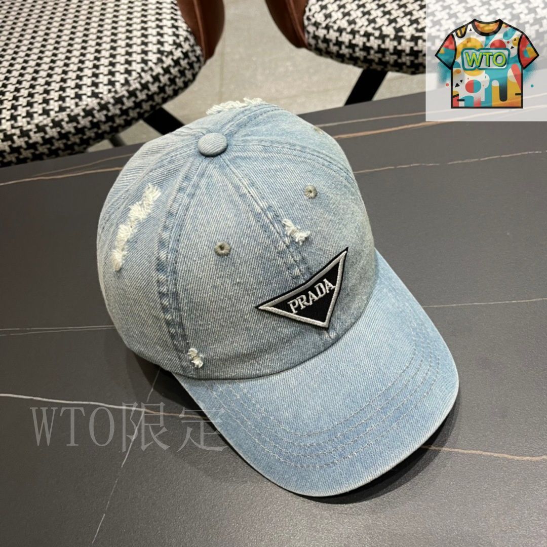 プラダ　青山店にて購入　未使用正規品　2024SS デニム　ベースボールキャップ org.jpg