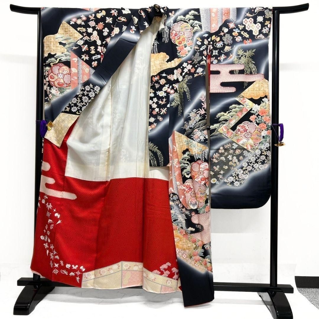 銀通し　刺繍　金彩　牡丹　花模様　振袖　襦袢セット　晴れの日 着物 032a p 銀通し 刺繍 金彩 牡丹 花模様 振袖 襦袢セット 晴れの日 着物