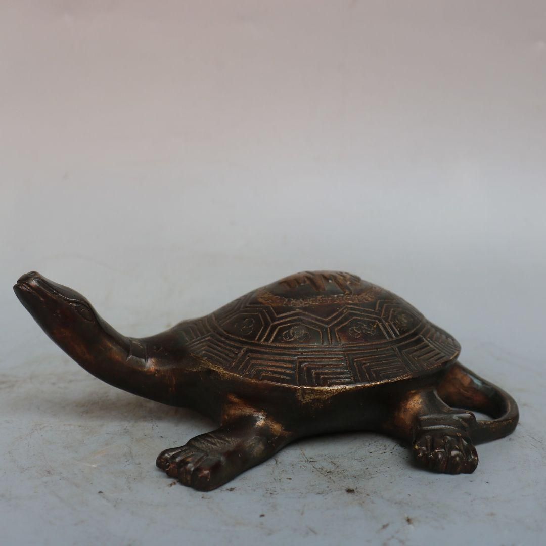 銅細工 長寿亀 装飾品 工芸品 美術品 置物