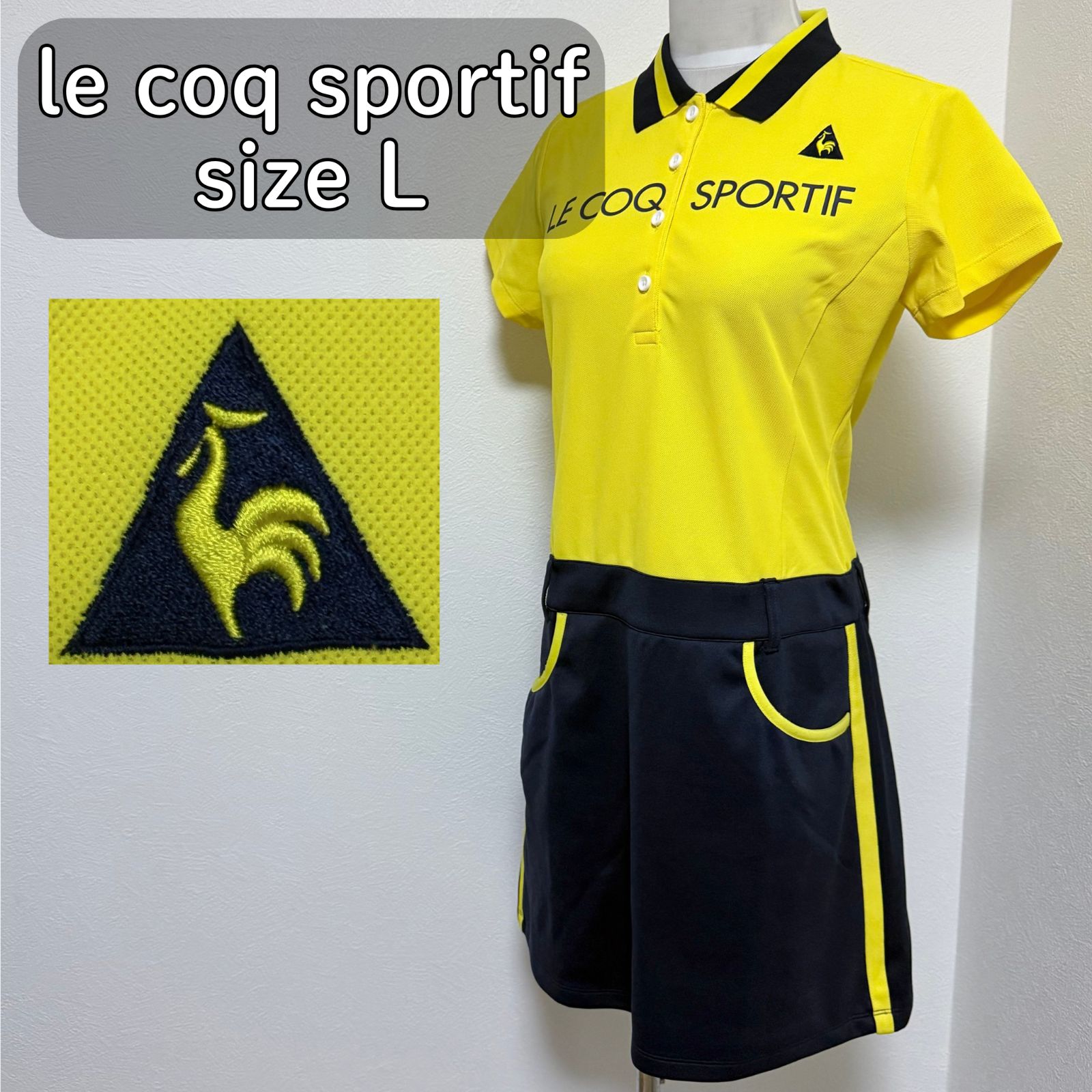 【美品】le coq sportif golf ワンピース 美品】le coq sportif ゴルフ ワンピース L ルコック