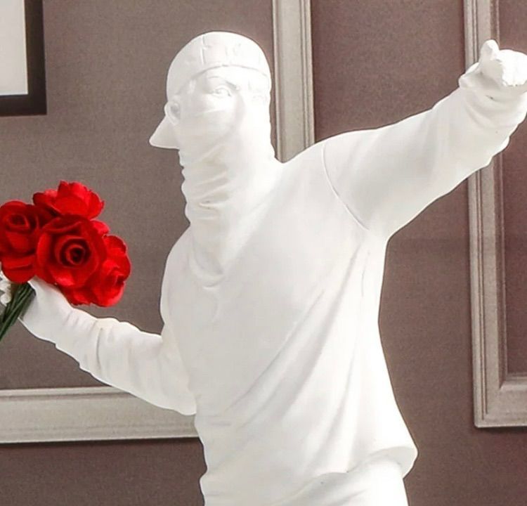 バンクシー フィギュア 花束を投げる男 インテリア 【新品