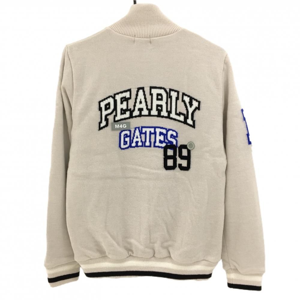 パーリーゲイツ ニットジャケット ベージュ×黒 袖口 裾ライン メンズ 4 M ゴルフウェア 2025年モデル PEARLY GATES