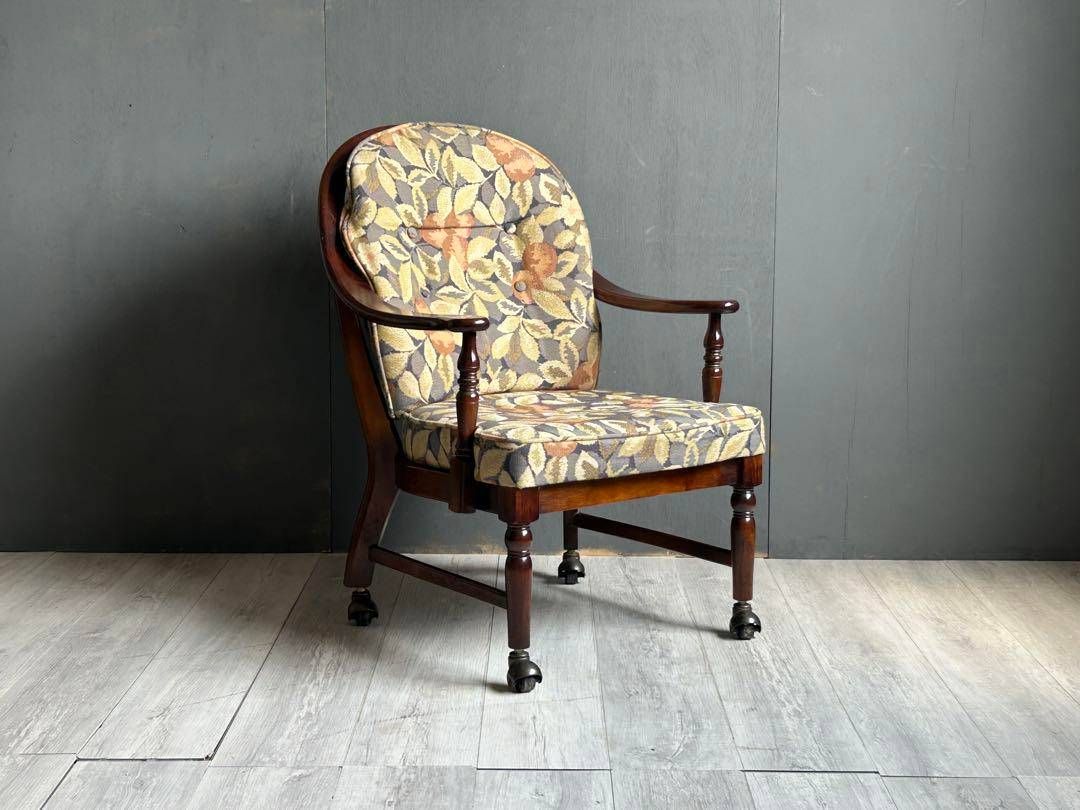 ①カリモクkarimoku アームチェアアンティークヴィンテージ