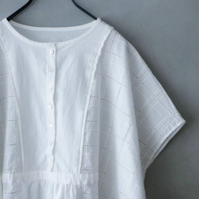 再入荷】MAGALI | ガーメントダイ・コットンレース・ブラウス