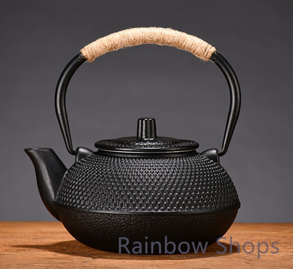 【新品未使用】高品質 鋳鉄やかん 0.6L鉄瓶南部鉄器 急須 茶道具 煎茶道具 提梁壺 1.1kgfrt51