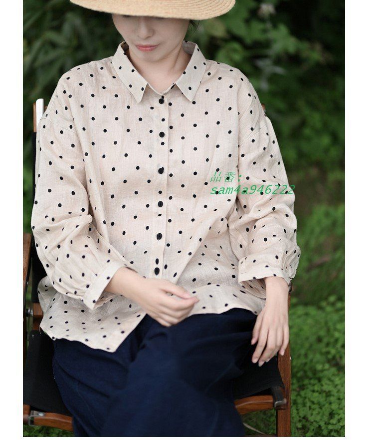 ブラウス レディース きれいめ 40代 春 秋 長袖 柄シャツ おしゃれブラウス かわいい 冬 大人 ドット柄 OL韓国風 上品 am4a946222