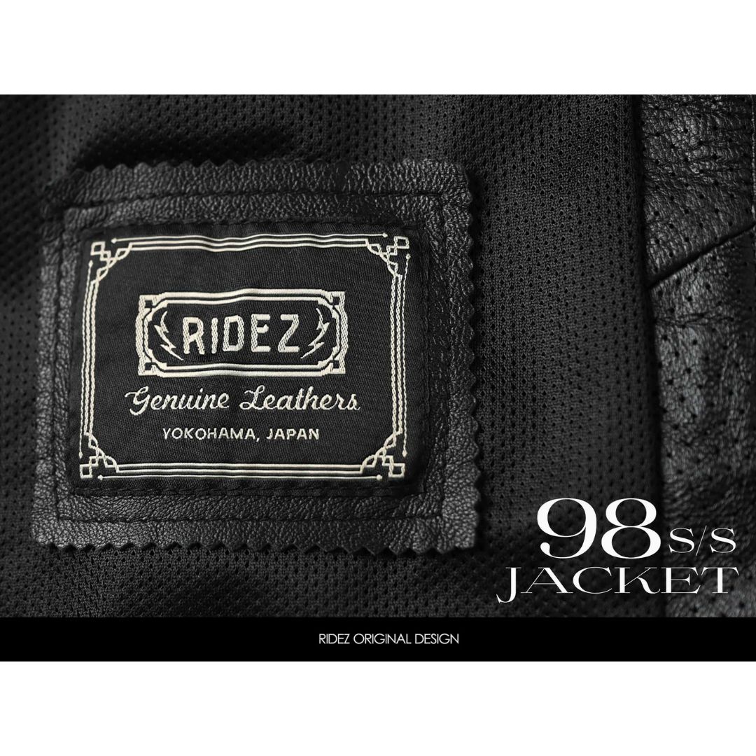 ライズ　半袖 革ジャン レディース メンズ レザー　ライダー　バイク 本革　L お取り寄せ RIDEZ ライズ バイク用 サマー レザージャケット