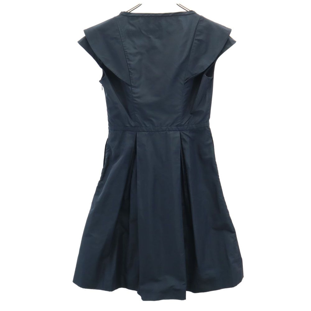 ミュウミュウ イタリア製 ノースリーブ ミニワンピース 40 ネイビー MIUMIU フレンチ袖 レディース ミュウミュウ イタリア製 ノースリーブ ミニワンピース 40 ネイビー