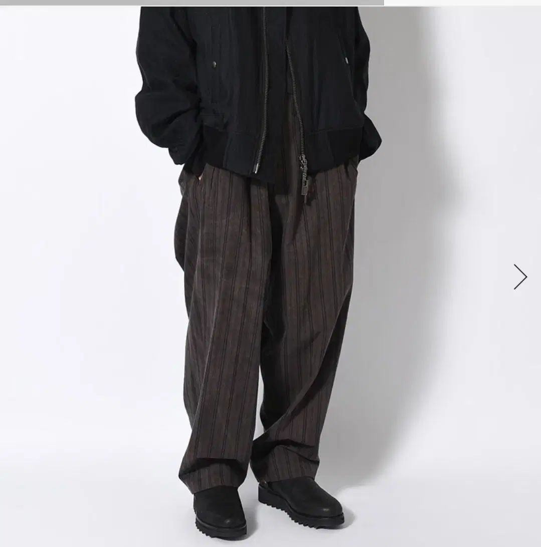 YOHJI YAMAMOTO 17SSストライプ ハイウェストパンツ