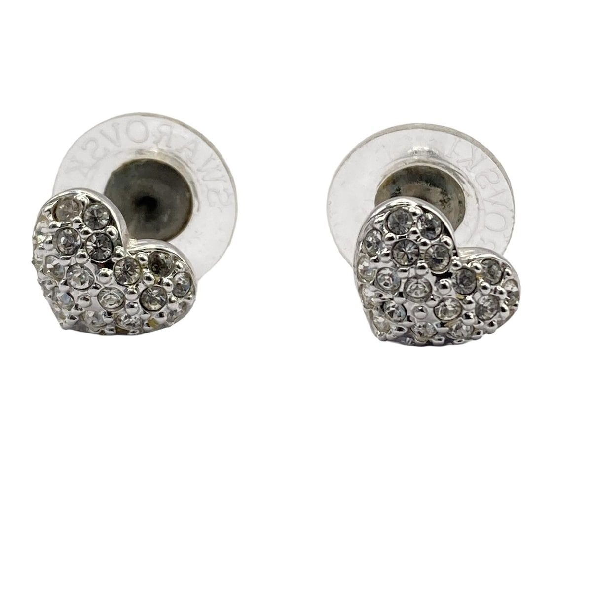 SWAROVSKI(スワロフスキー) ピアス - シルバー×クリア ハート