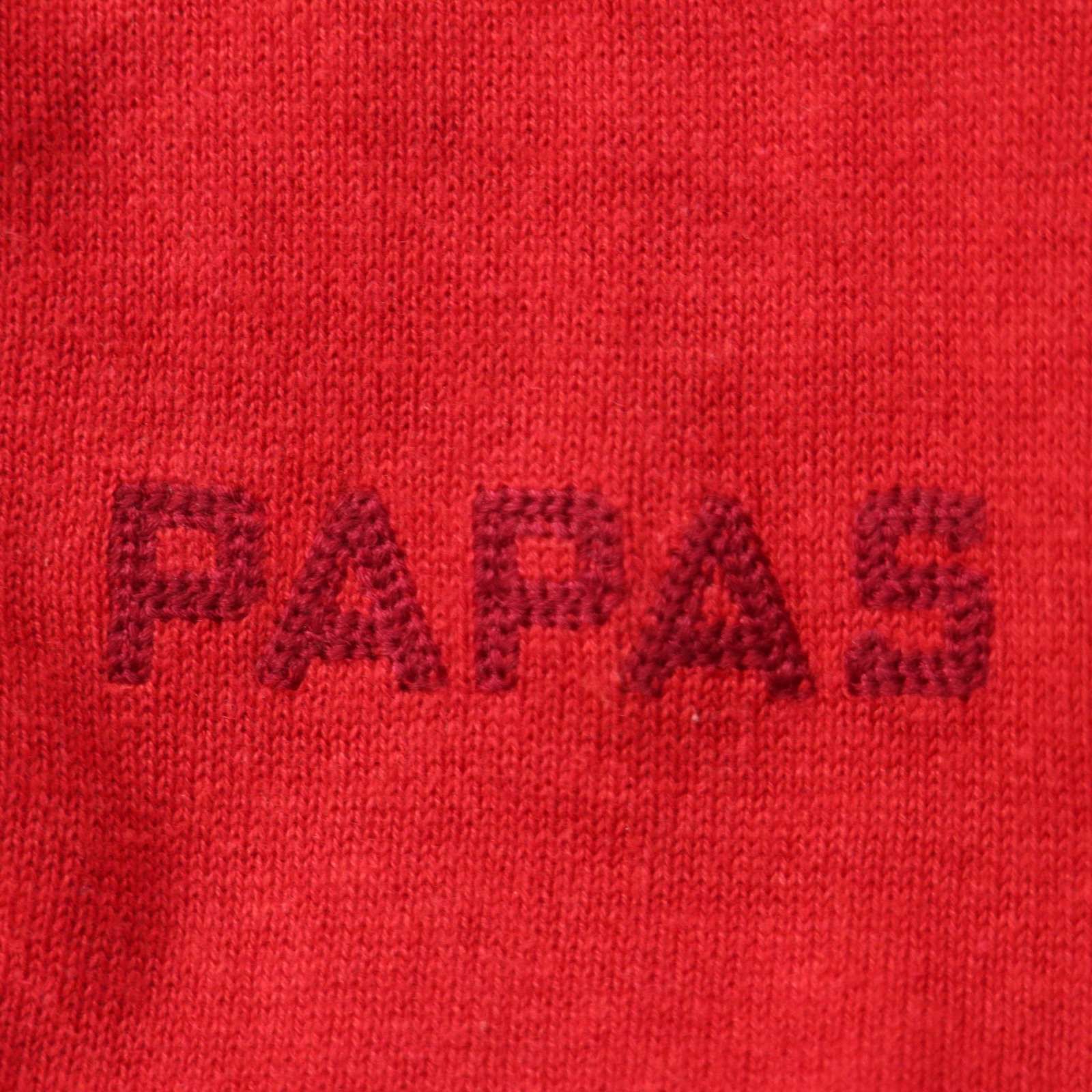 Papas パパス 春夏 ロゴ刺繍☆ 麻 リネン混 ニット ベスト 